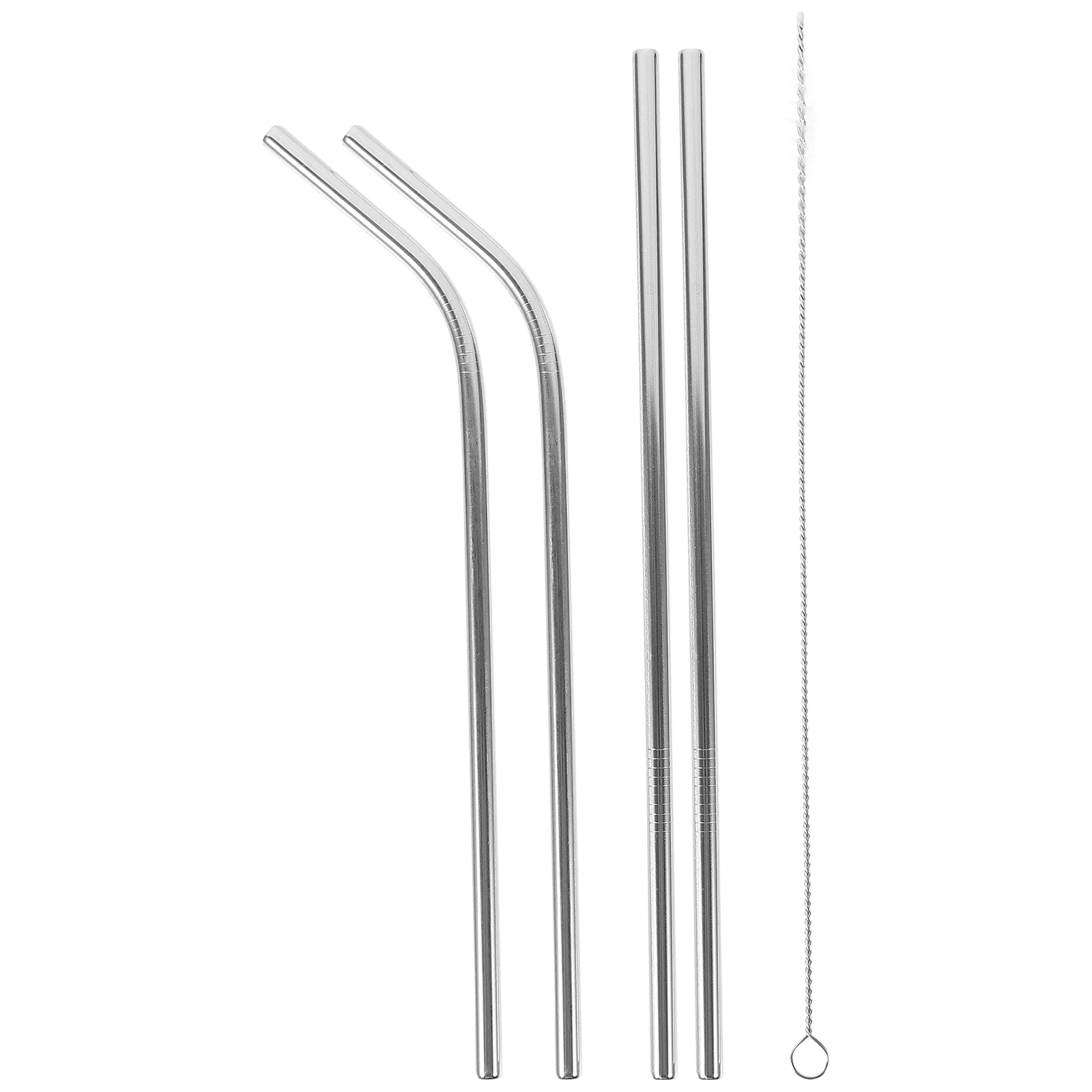 

1 Set Stainless Steel Juice Straws Reusable Drinking Straws For Party Milk Tea Bar Supplies Stirrer Multipurpose Straw With