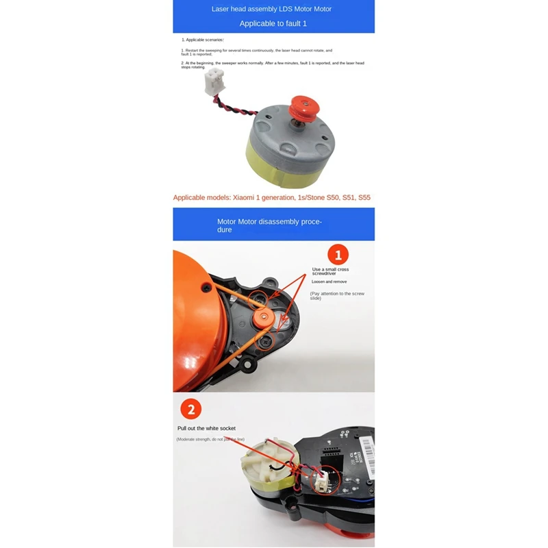 Laser Distance Sensor LDS for Xiaomi MI 1S 1St SDJQR01RR Robot Vacuum Cleaner Sweeper Accessories Parts Spare Motor