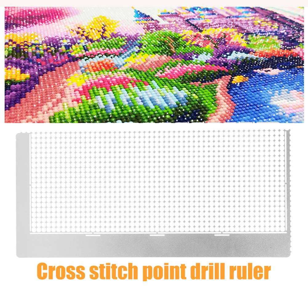 5D Diamond Painting Ruler 1220 Holes Metal Diamond Mesh Ruler Practical Round Drill for DIY Diamond Painting Kits for Art Crafts