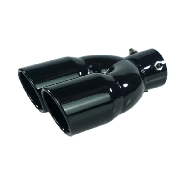 Universele 63mm Auto Inlaat Dubbele Vat Achter Uitlaat Tip Uitlaat Zwart Titanium Uitlaat Rvs Auto accessoires