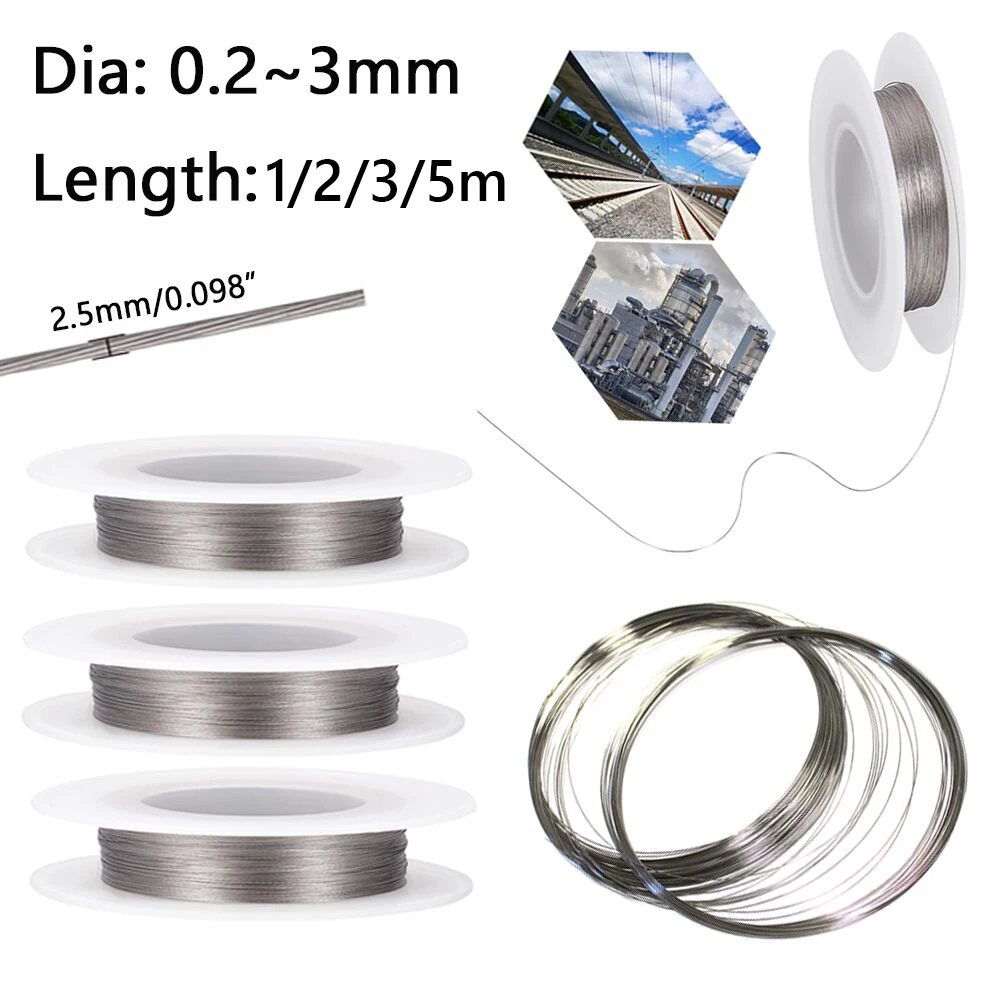 

1/2/3/5m 99.99% Pure Titanium Wire Metal Welding Wire Hanging Wire Dia 0.2 0.3 0.4 0.5 0.6 0.8 1 1.2 1.5 2 2.5 3mm DIY material