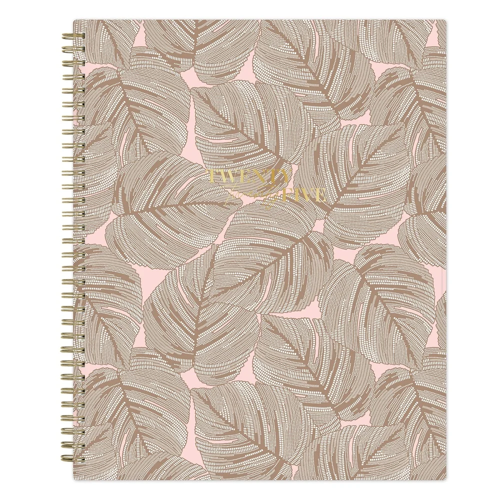 2025 planejador mensal semanal 8.5x11 capa flexível abas vistas bolso de armazenamento fácil organização lembretes notas páginas