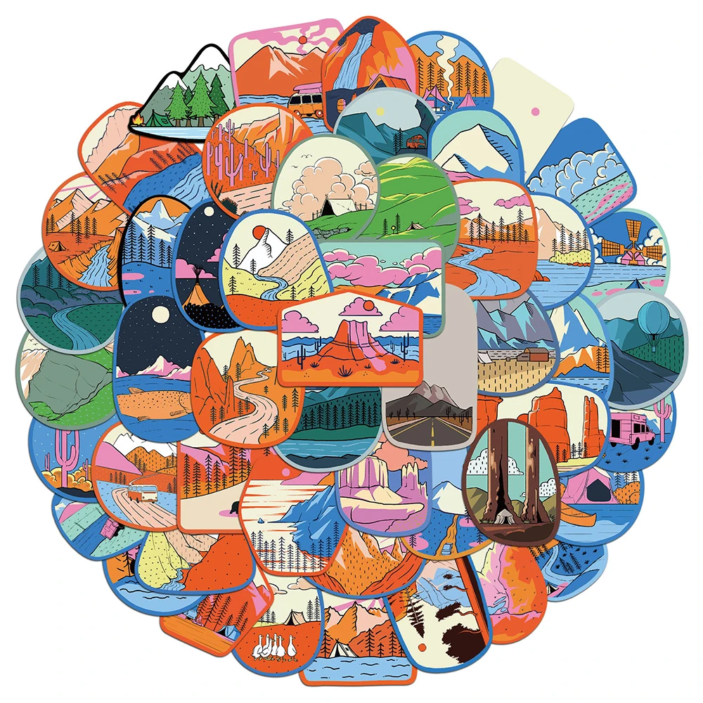 10/30/50 個漫画アウトドアキャンプステッカー防水落書きスケートボード荷物ギターラップトップクールな装飾ステッカーデカール