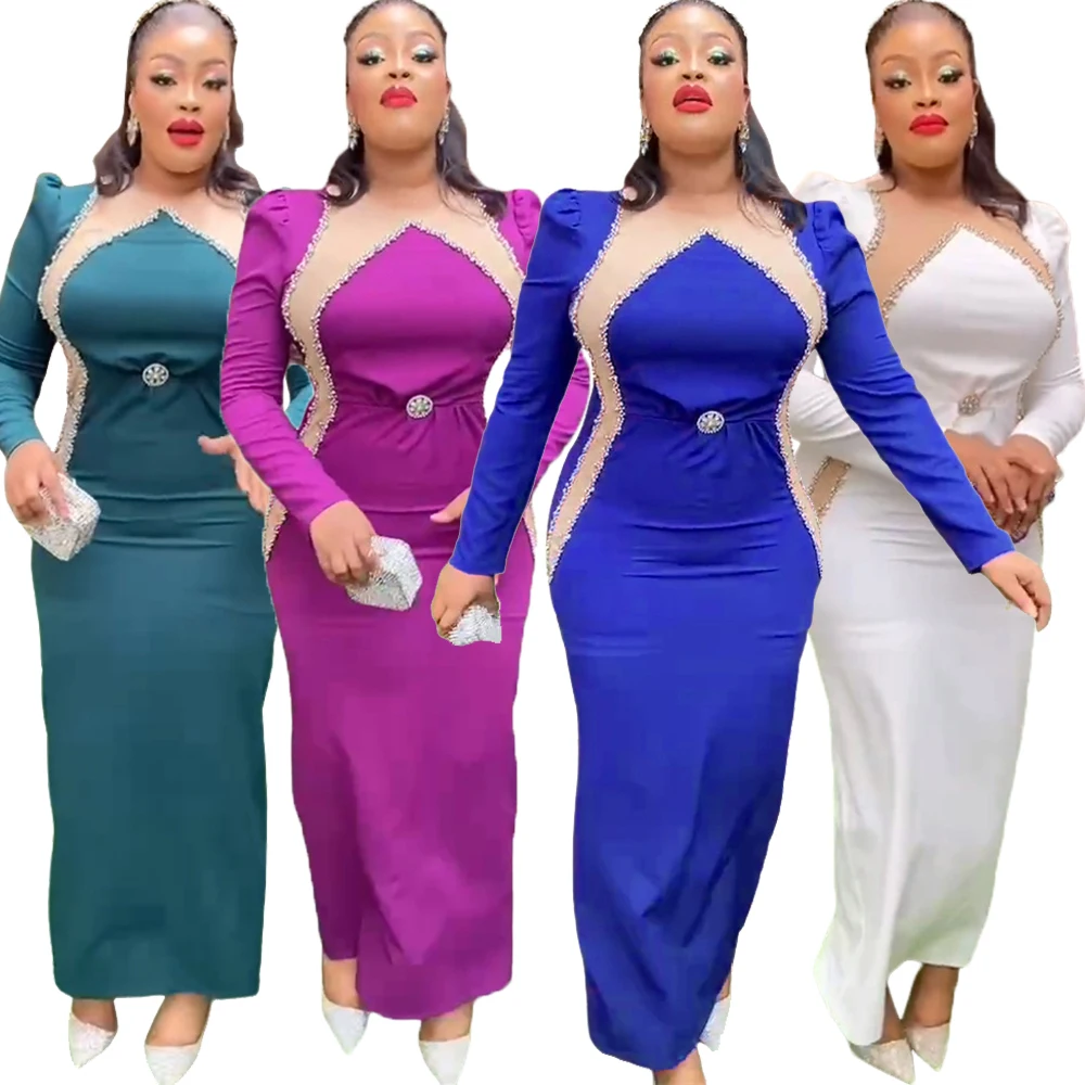 

2025 Autumn African Dresses for Elegant Women Abaya Ankara Dashiki Maxi Dress Turkey Kaftan Wedding Evening Party Gown Vestidos