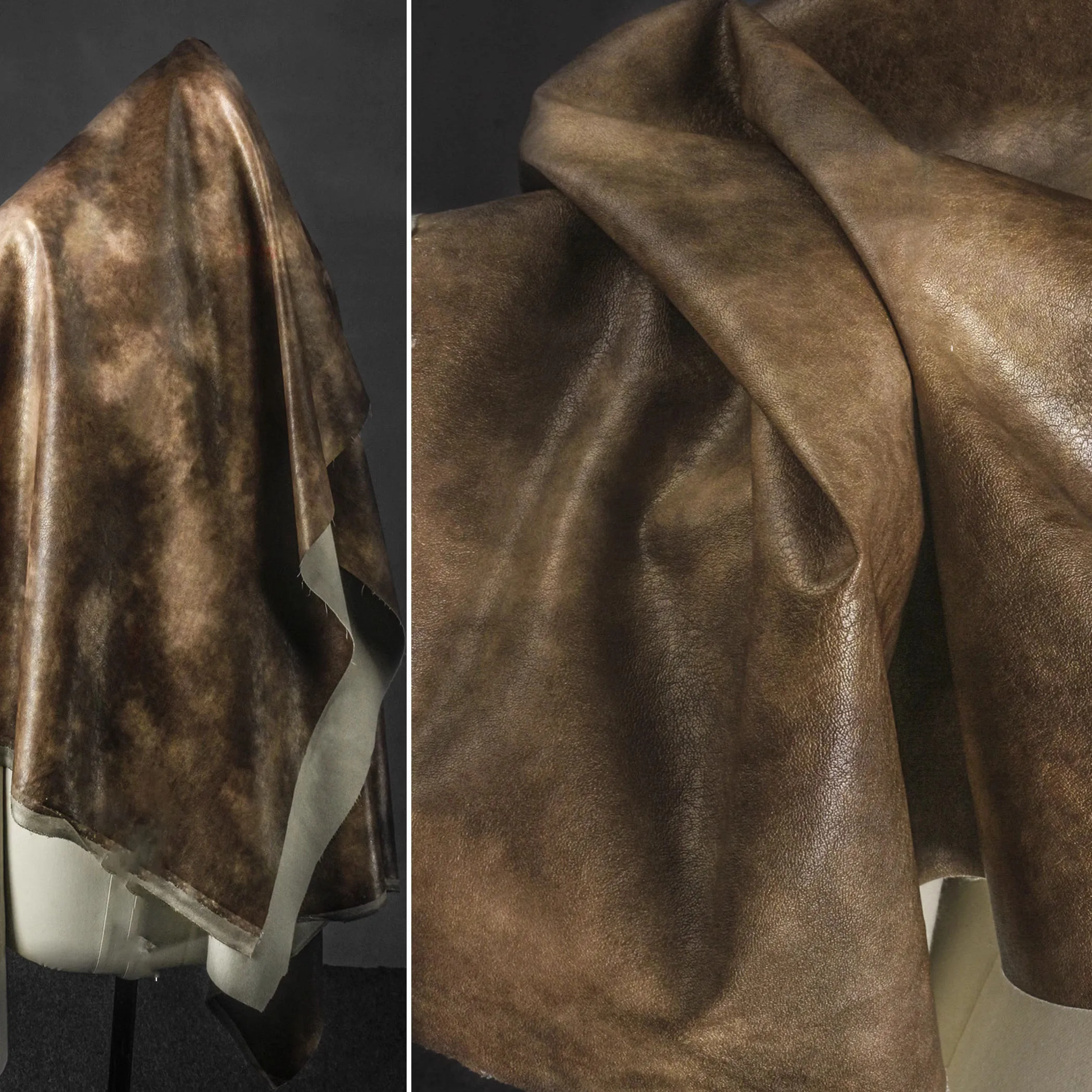 

1 ярд, желтая, коричневая кожаная ткань с галстуком-красителем, текстура старого камня, ткань, пальто, юбка, сумка «сделай сам», дизайнерская ткань для одежды