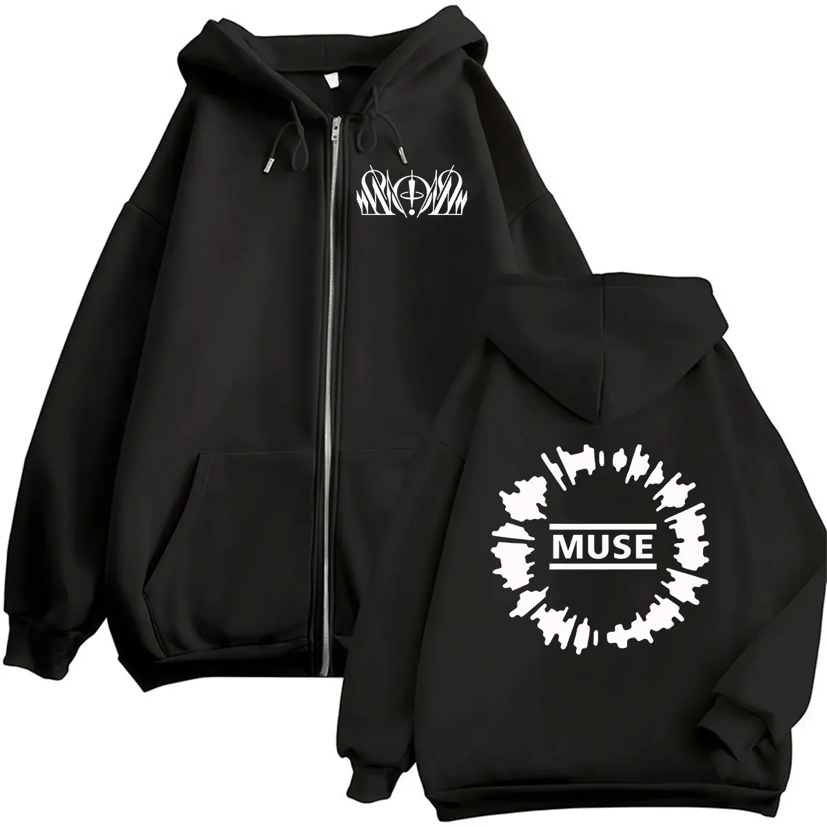 MUSE Band The Wow! Signal Tour 2026 Zipper Hoodie Men's Women Vintage Long Sleeve Fashion Oversized Coats Sweatshirt Streetwear