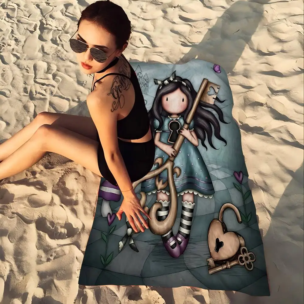 Cartoon Gorjusses S-Santoro Beach Towel Colorful Bath Towels for Girl Microfiber Quick Custom Sand Free Beach Yoga Spa Gym Pool