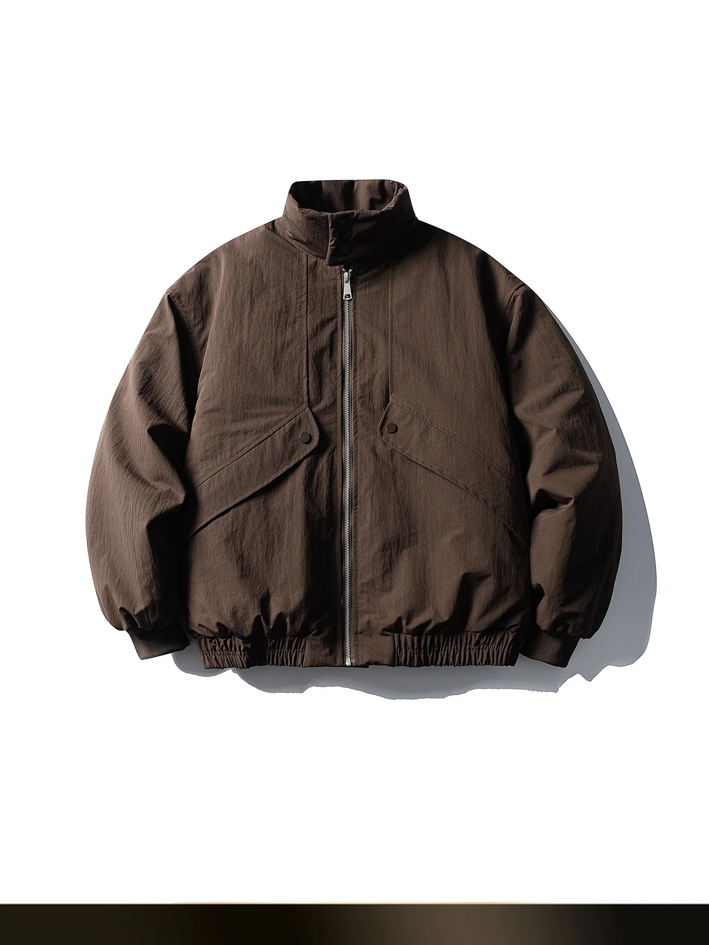 

Nted Men's Retro Pure Color Stand Collar Flight Cotton Jaet Winter Thiened Cold Resistance Workwear Sle Cotton Coat