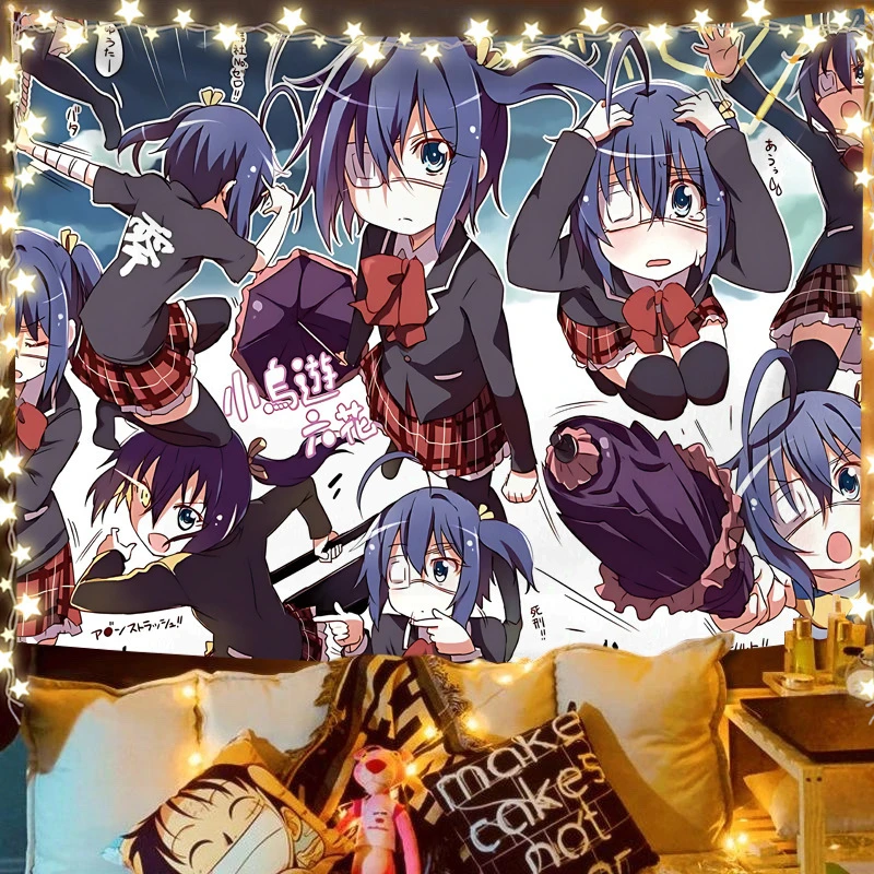 VIKAMA Rikka Takanashi Night Tapestry Wall Hanging, 6 Designs, Wall Decor for Bedroom Living Room Dorm