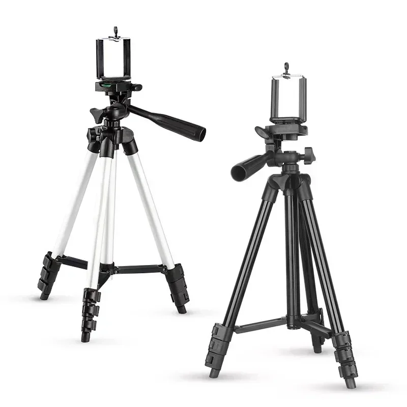Tripod Video Universal untuk Ponsel dengan Penyangga Ponsel, Penjepit untuk Rekaman Video dan Fotografi, Tripod Ringan