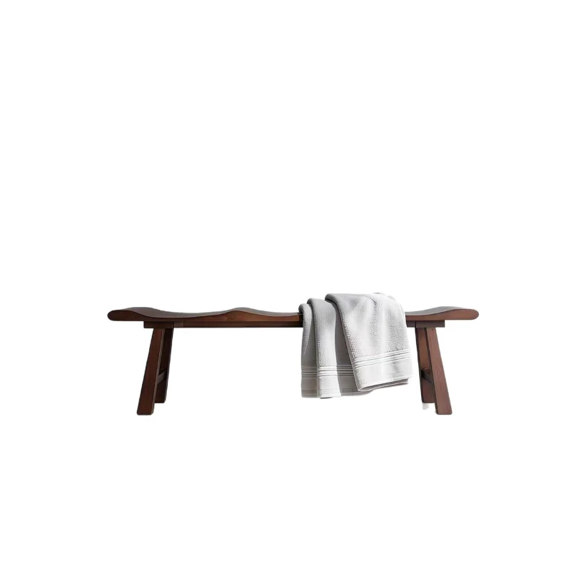Wabi-sabi antique style, elm bench, B & B hotel, creative wave bedside bench