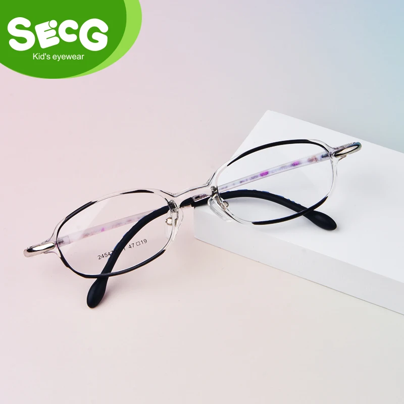 

SECG Ultralight Flexible Soft Transparent Kids Glasses Boy and Girl Student Glasses Myopia and Hyperopia With Children Glasses