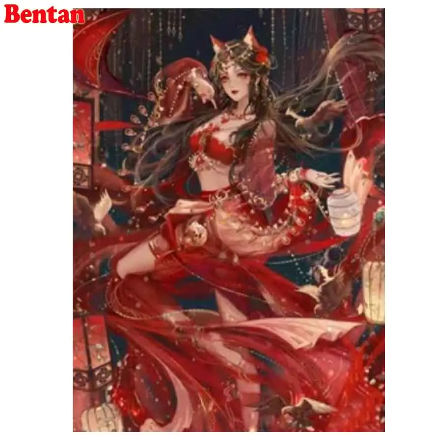 5D DIY Diamond Painting Japanese Anime Beauty Full diamond Mosaic Rhinestone Embroidery Cross Stitch Handicraft Gift