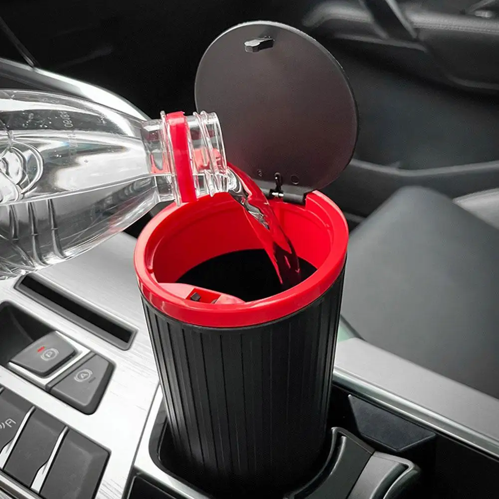 Car Mini Trash Can Cup Holder Trash Bin Leak-proof Odor Blocking Waterproof Car Accessory Garbage Organize