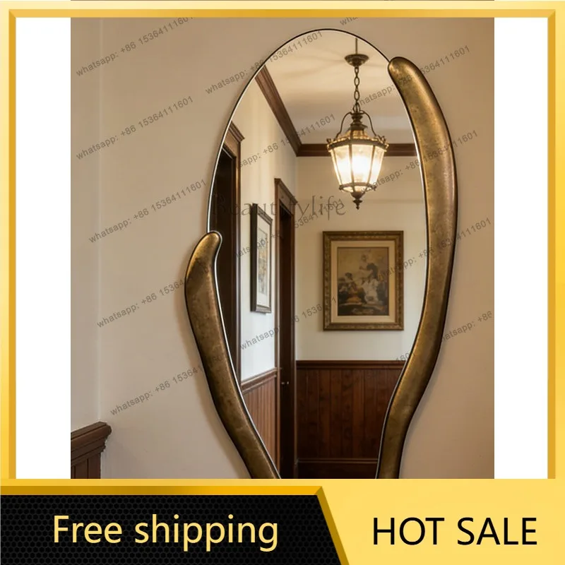 YJ Nordic Irregular Oval Full‑Length Wall‑Mount Dressing Mirror For Retail Store Household Entry Space