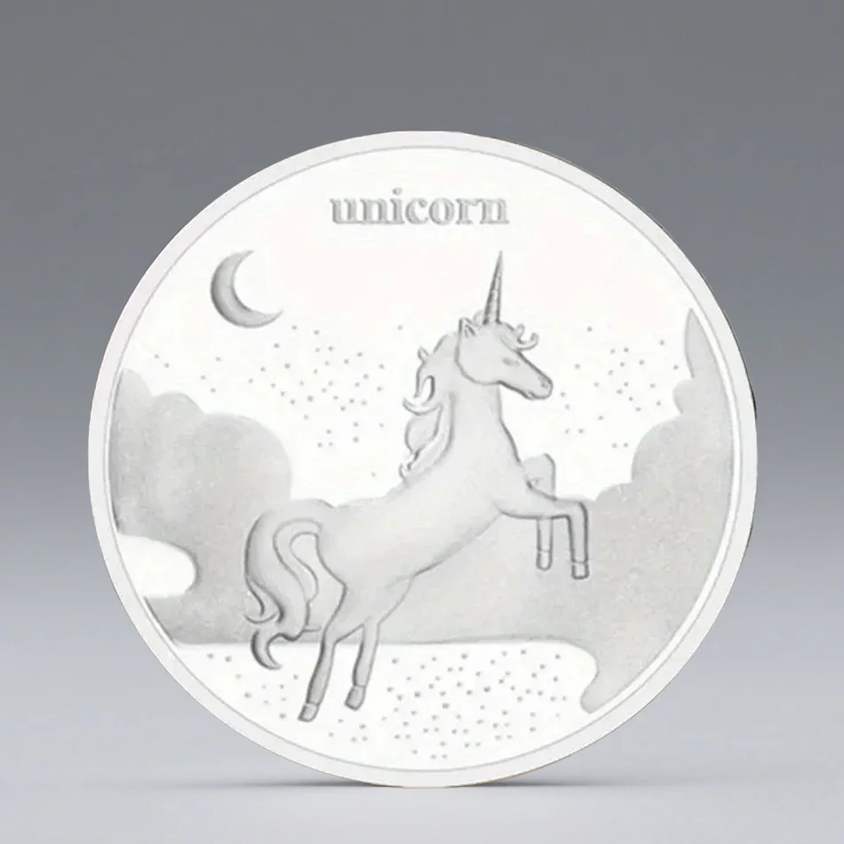 Gifts To Children Gold Silvery Plated Tooth Fairy Unicorn Commemorative Coin Lucky Coin