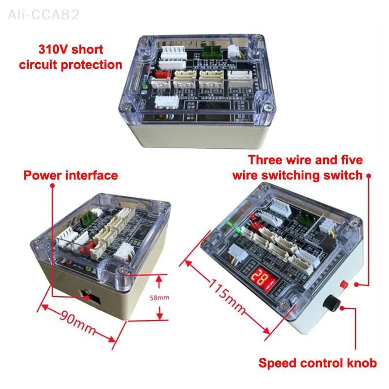

SHIDWJ Кондиционер 3-проводной/5-проводной тестер двигателя вентилятора постоянного тока Защита от короткого замыкания Привод защиты постоянного тока для печатного вентилятора платы HVAC