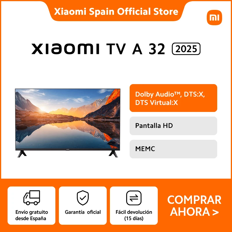 Official | Xiaomi TV to 32 2025, HD screen, Dolby Audio™DTS:X, Virtual DTS:X, MEMC