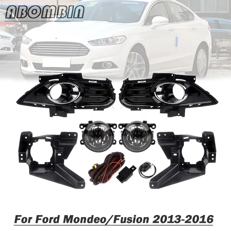 Front Bumper Lamp Halogen Fog Light Assembly with Wiring Kit For Ford Mondeo/Fusion 2013 2014 2015 2016