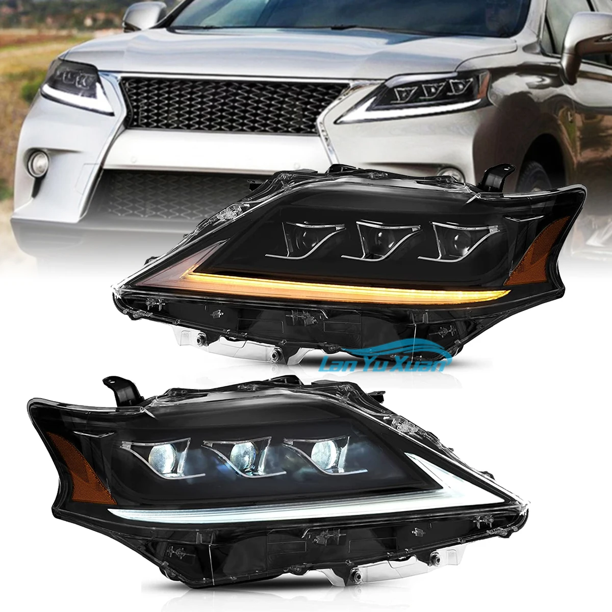 

Car Lights LED Headlamps For Lexus RX270 RX300 RX350 RX450h 2013-2015 Third Generation (AL10) Xenon Models Amber Reflector