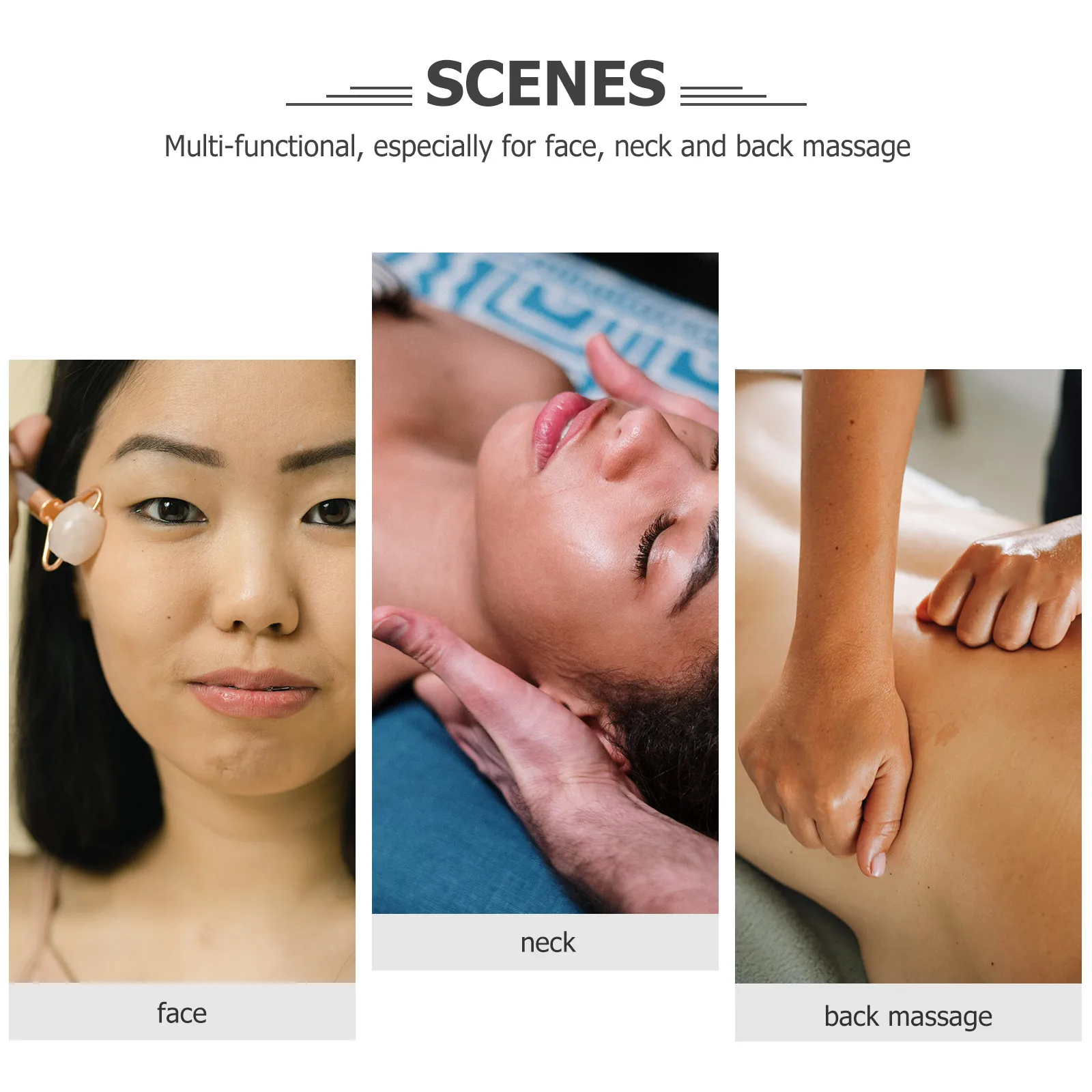 2 pezzi di massaggio facciale a forma di Gua Sha strumento di bellezza rullo raschiante per viso collo schiena massaggio spa cura