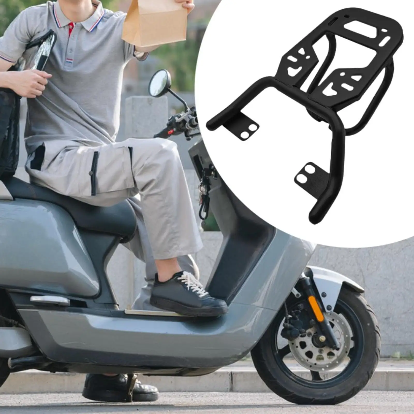 

Electric Bicycle Rear Seat Rack Easy to Install Stable Sturdy Premium Luggage Shelf Accessory Rear Cargo Carrier for Max