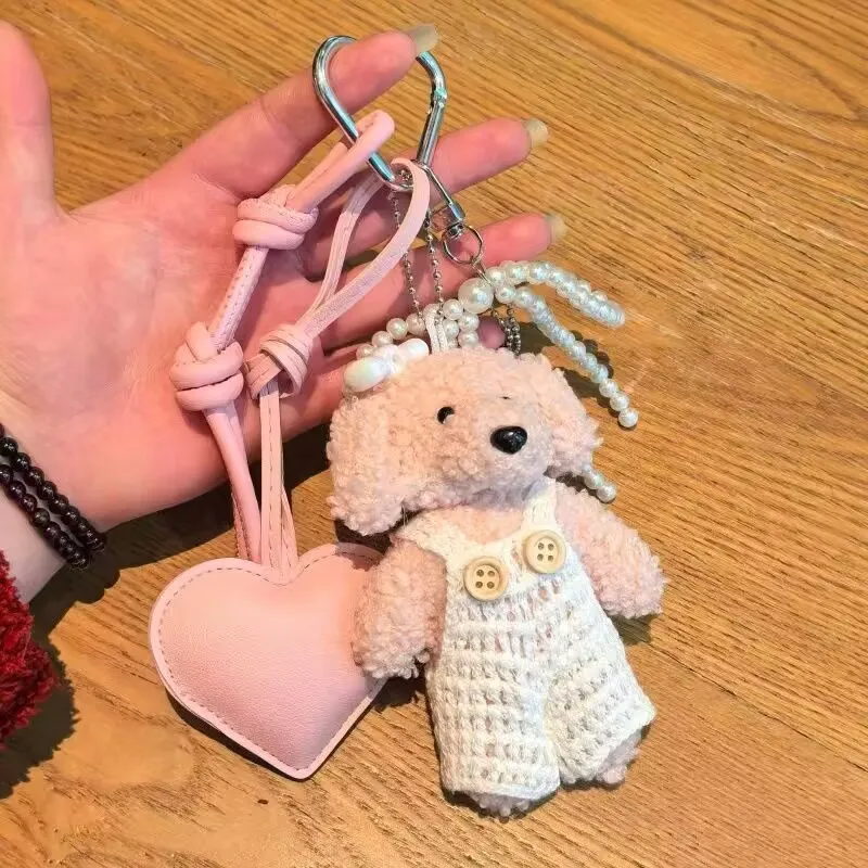Niedlicher Plüsch-Teddybär Schlüsselanhänger, Damen-Taschenanhänger Kreativer Kawaii-Bär, Herz-Stern-Handy- und Taschenaccessoires Geschenk
