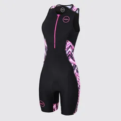 Zone3 Women Cycling Skinsuit Triathlon Suit Cycling Sleeveless Swimwear Roupa Ciclismo Running Swimming Bike Bodysuit Jumpsuit