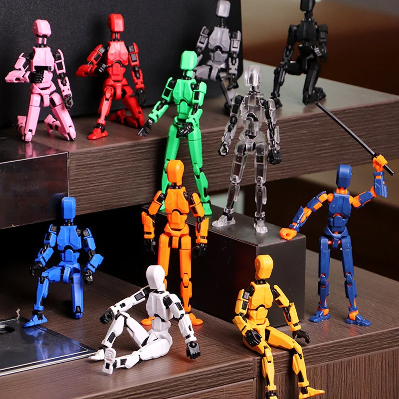 Figurines d'Action Mobiles Articulées Robot 3D Imprimé Rick, Assembler des Jouets Faits à la Main, Jeu Parent-Enfant, Cadeaux