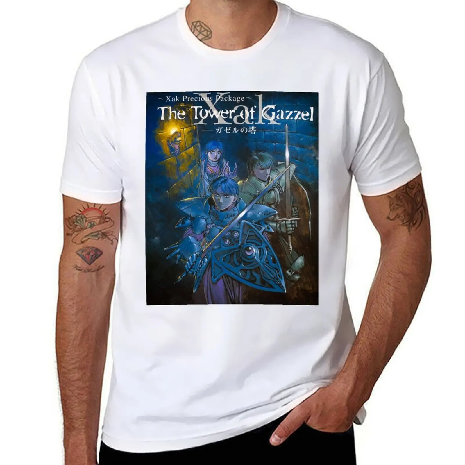 

Футболка Xak Tower of Gazzel MSX, футболки для мужчин, забавная мужская футболка с рисунком, дизайнерская футболка