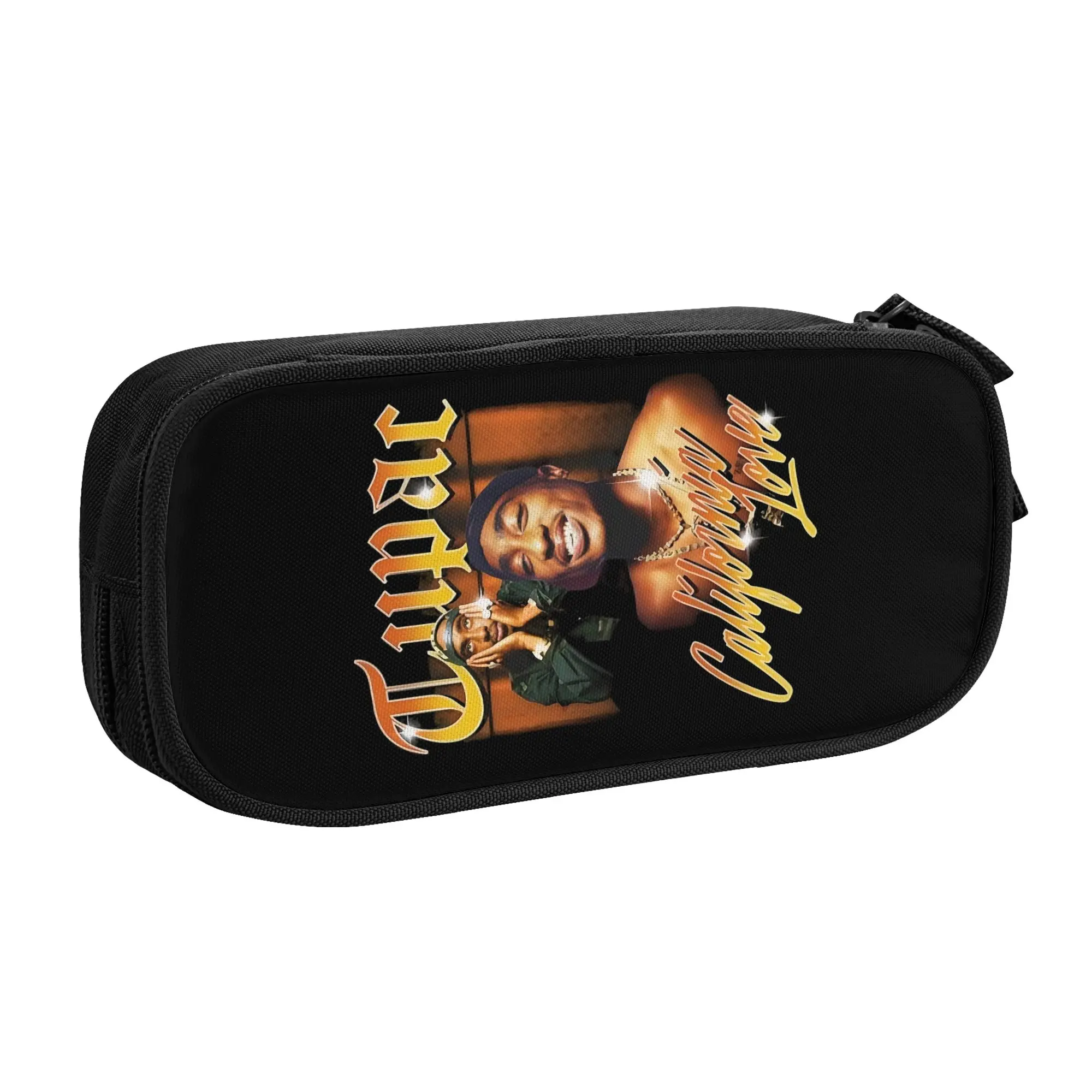Rapper Tupac Shakur 2Pac Makaveli  Korean Pencil Case Girl Boy Big Capacity  Pencil Bag Pouch Students Stationery