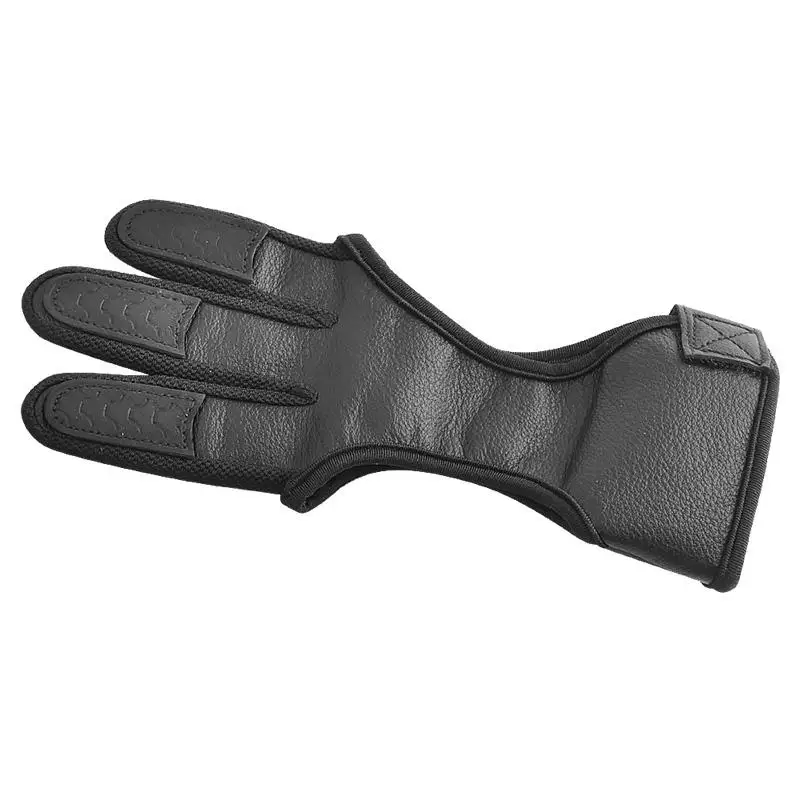 3 Finger Archery Shooting Glove, Archery Shooting Glove Adjustable Tightness Fingertip Thickening for Recurve Hunting Bow