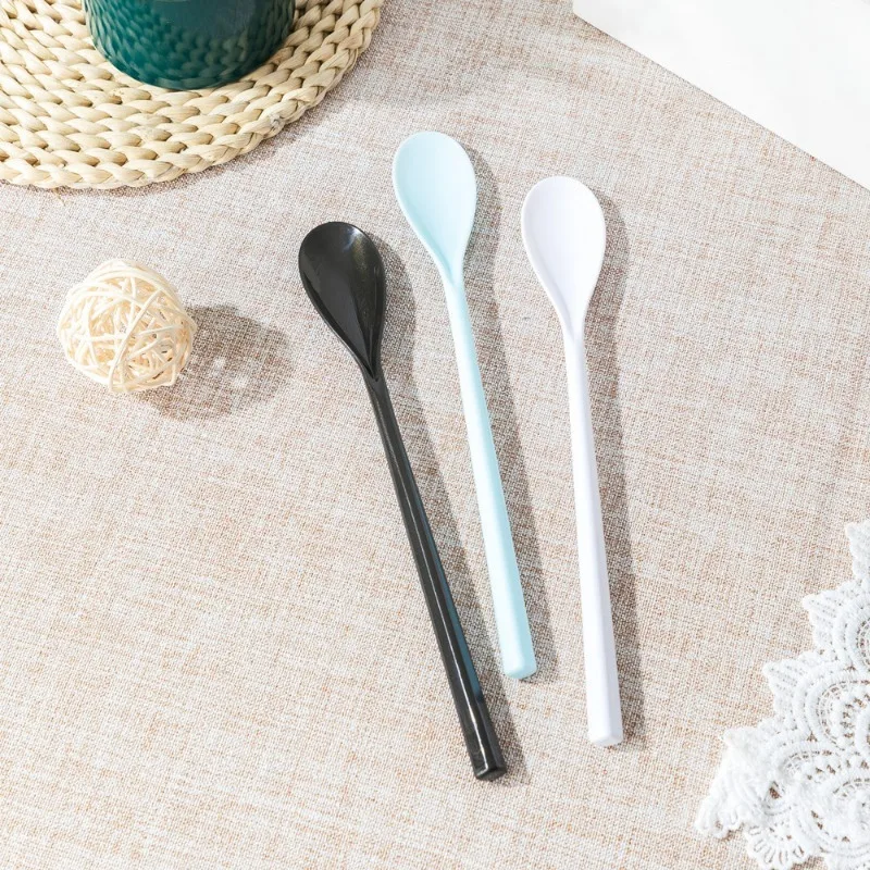 3PC Colored Coffee Blender Plastic Long Handle Ice Cream Dessert Scoop Tableware Dining Bar Coffee Stirrer Scoops