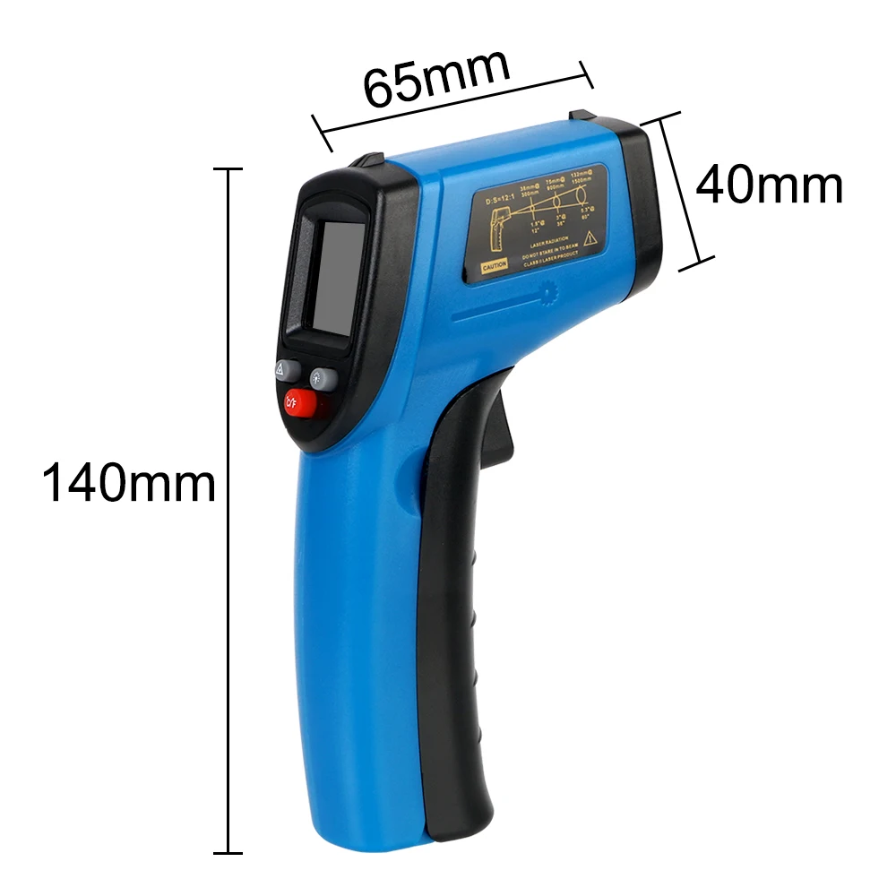 Pistola de ponto de termômetro infravermelho 40% C/F Pirômetro infravermelho industrial GM320 sem contato -50 ~ 380 ° Pistola medidora de temperatura a laser C