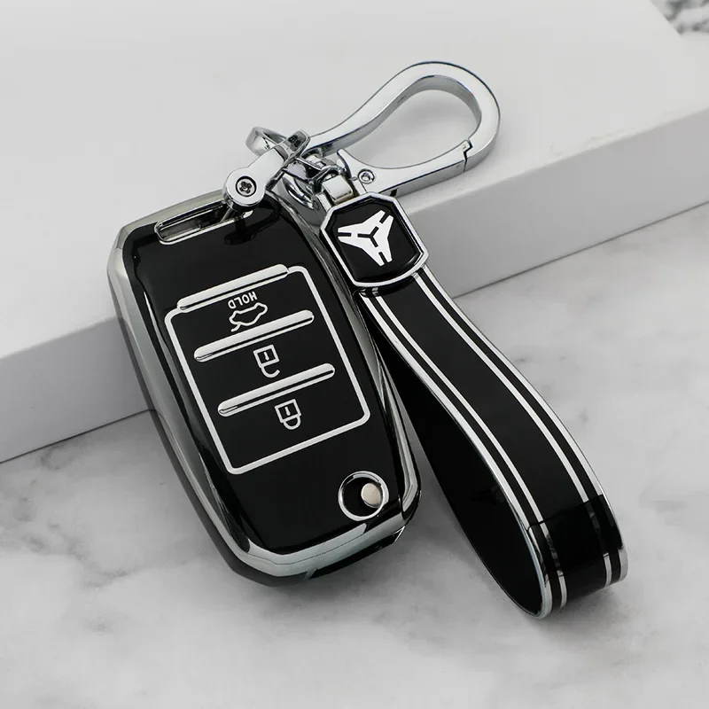 3 BOTTONS Silver Tpu Car Key Case Cover for Kia Rio 3 Sportage 3 4 Ceed Optima Sorento XM FL Cerato KX K2 K3 K4 K5 Soul Sorento