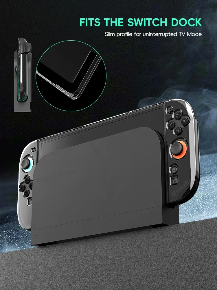 DATA FROG Precise Cutout Clear Protective Case For Switch 2 Console For Joy Con Full Coverage Shell