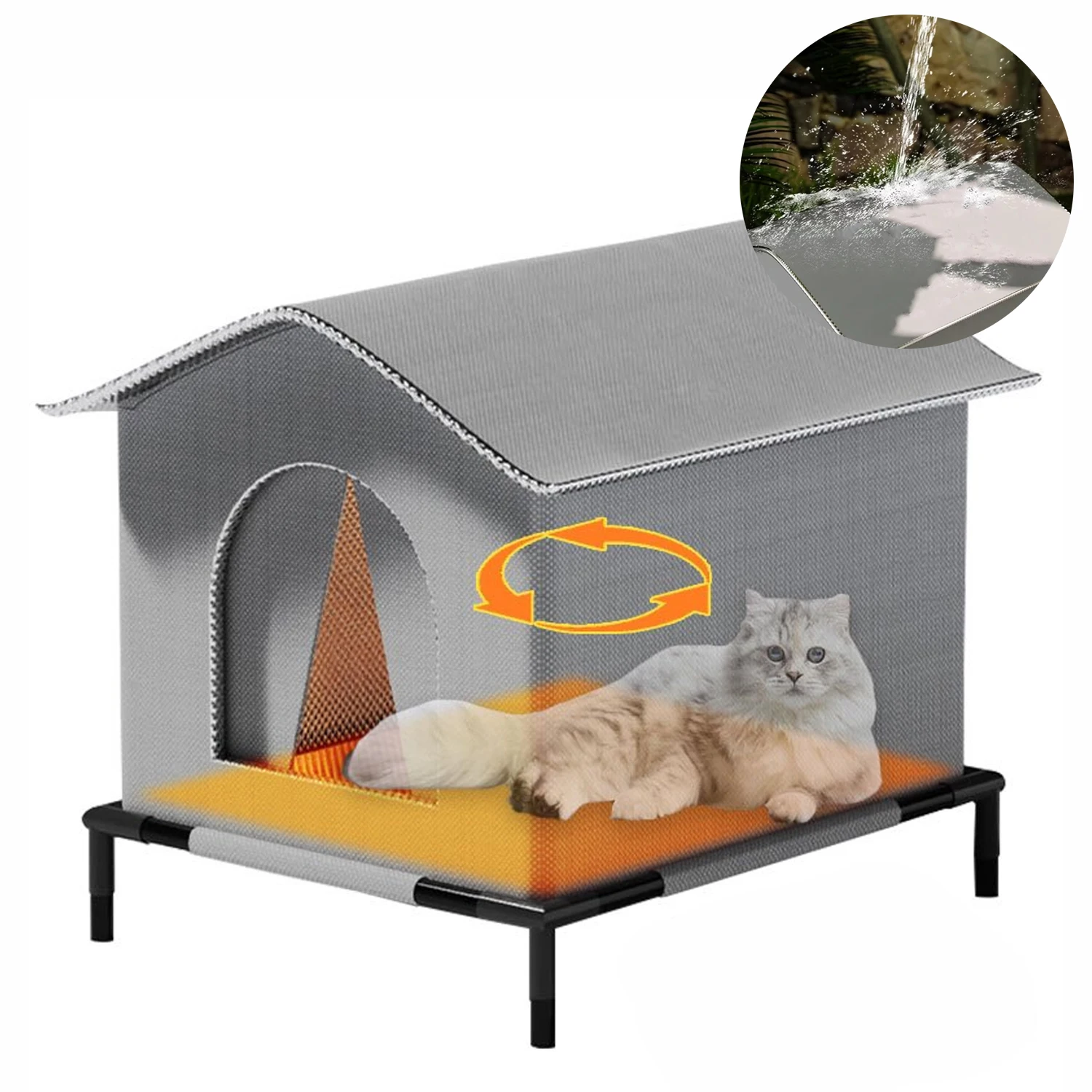 

Cat House Weatherproof Safe Outside Winter Warm Pet Sleeping Bed Outdoor Foldable Small Dog Puppy Supply Universal Four Seasons