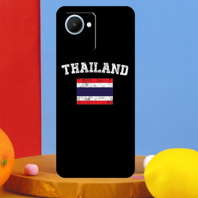 Thailand Flag Map For Realme C51 C31 C67 C55 C53 C35 C33 C30 C21Y C25s 9 10 11 12 Pro Plus GT Neo 5 6 Case