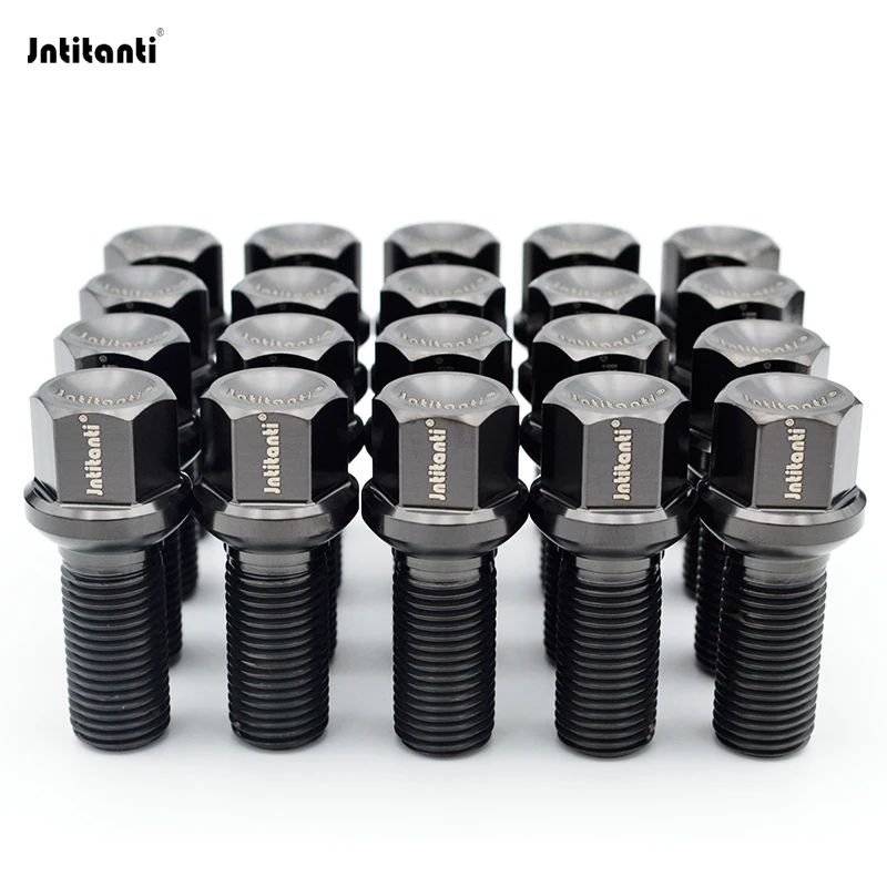 Jntitanti Gr.5 titanium Ti-6Al-4V 17 Hex R14 ball seat wheel titanium bolts M14*1.5*28/35/40/45mm for Mercedes-Benz