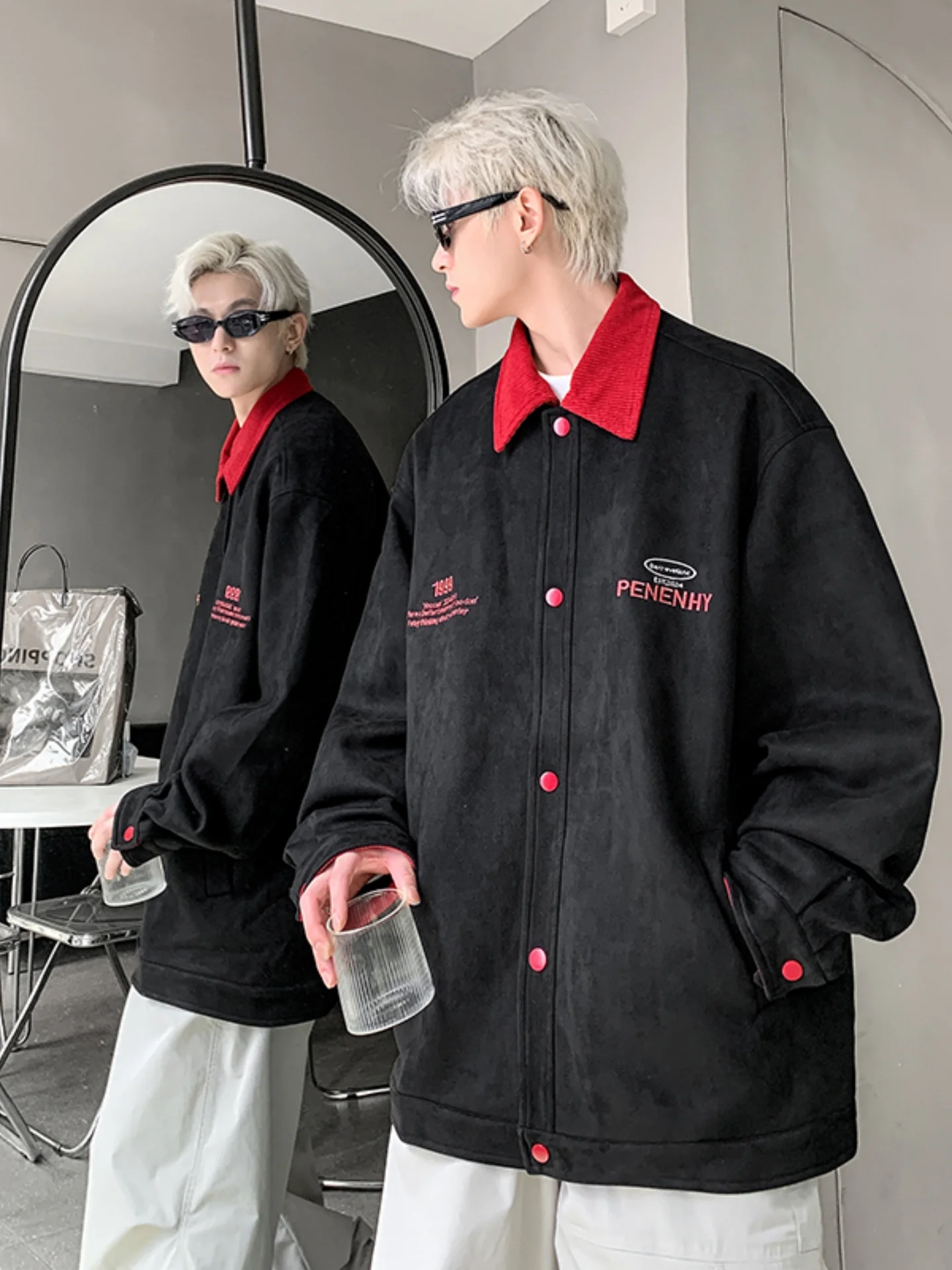 

Мужская рабочая куртка Barnett с цветными вставками, воротником, мотоциклетная куртка-жилет, новая весенняя американская летная куртка свободного кроя с длинными рукавами для молодежи