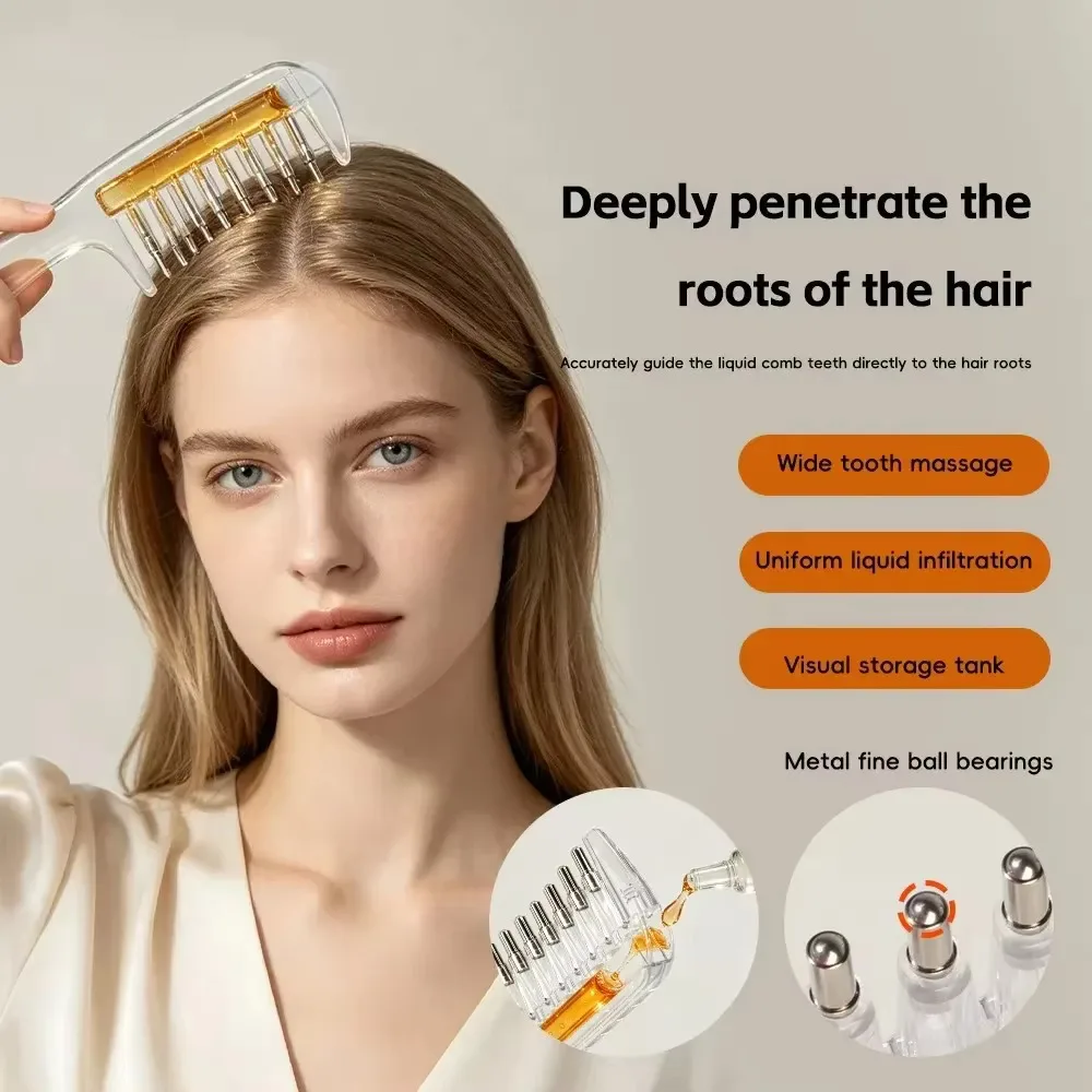 Scalp Applicator Dispensing Bottles Ball Massage Comb Hair Care Tools And Soothing Medicine Applicator Essential Oil Liquid