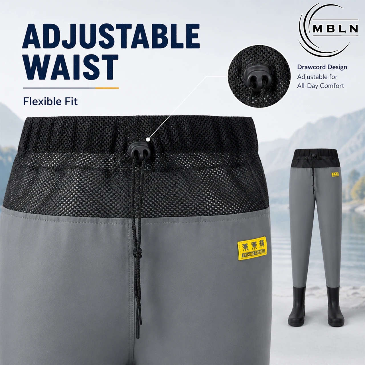 Rutschfeste Angelstiefel-Overalls, Wasserdichte Outdoor-Ausrüstung für Camping, Jagd, Angeln und Bachwanderungen – Detail 6