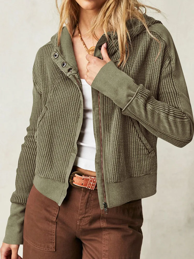 Felpa con cappuccio casual da donna con cerniera e bottoni Street Sle Felpa comoda streetwear estate nuovo arrivo pezzo unico