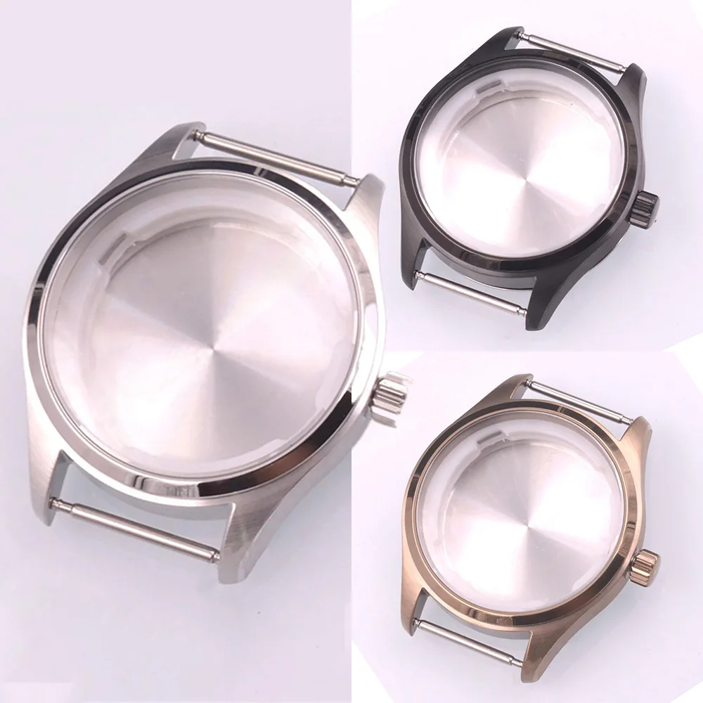 40mm Case Watch Fits For NH35 NH36 ETA2824 Movement 316L Stainless Steel Case Scratch Resistant Sapphire Crystal Watch Accessory