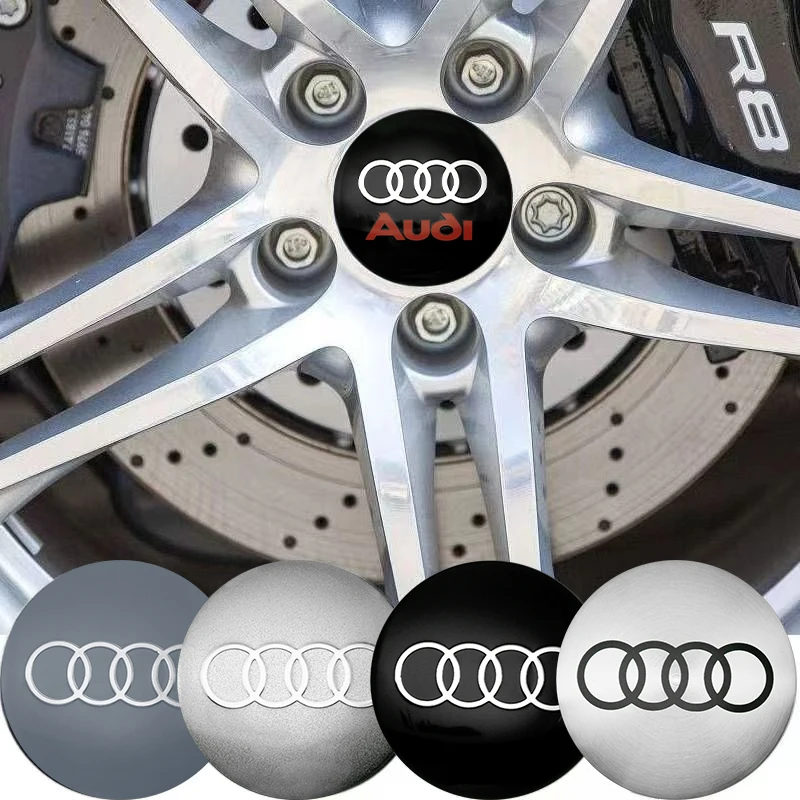 4Pcs 60 56mm Car Wheel Hub Center Cap Emblem Badge Stickers For Audi A3 A4 B8 A6 C7 A5 Q5 Q3 Q7 S3 S4 S5 S6 S8 S RS Accessories