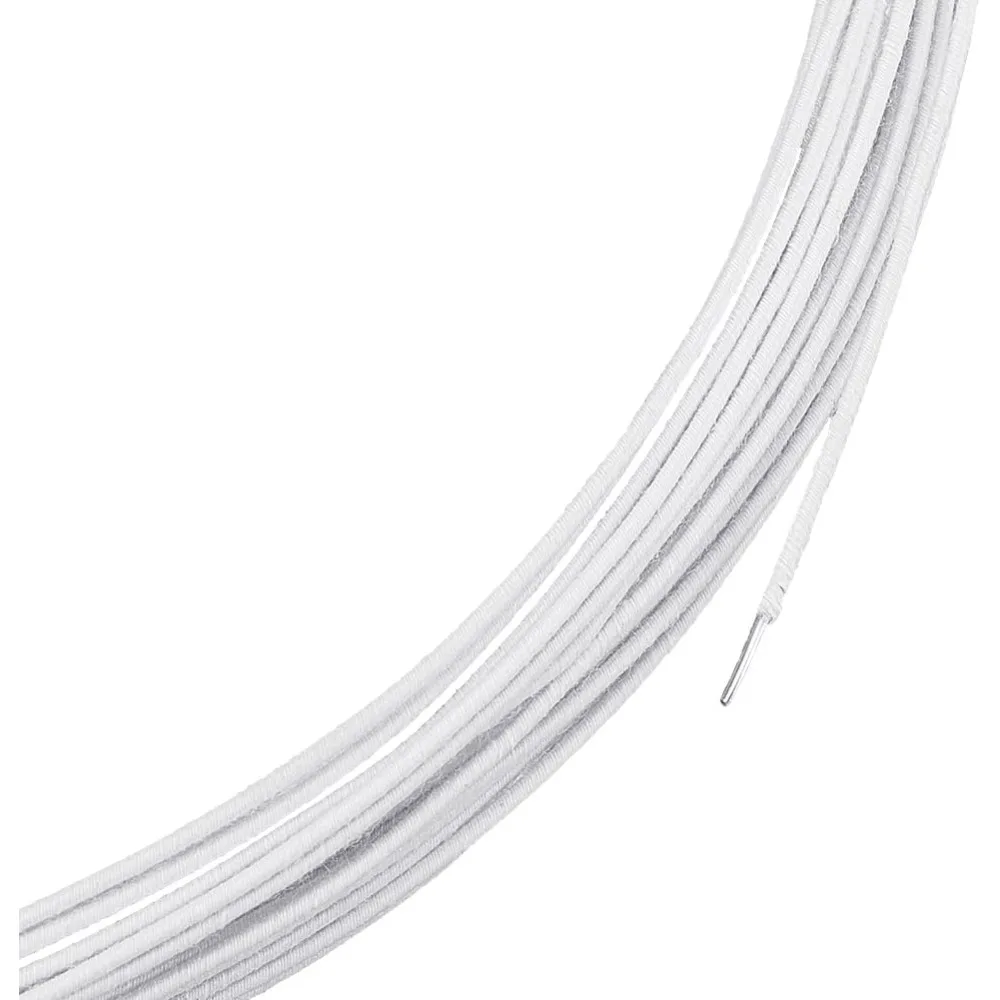 21,8 Yards weiße Blumendrähte, 1,2 mm, mit Baumwolle überzogener Millinery-Draht, Eisenstieldrähte für Floristen, Basteln, Nähzubehör, Krempe