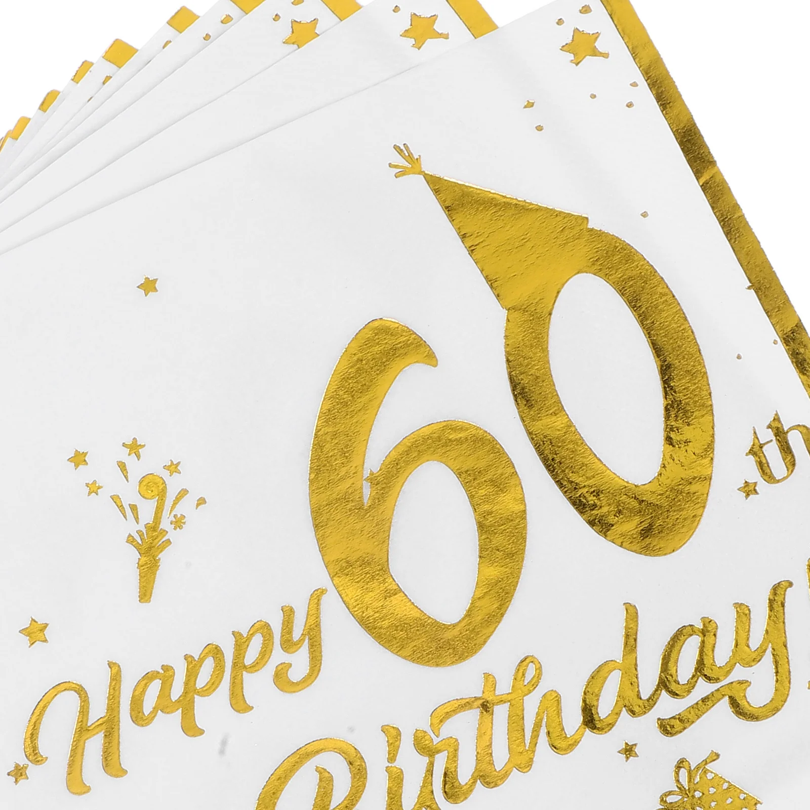 ผ้าเช็ดปากลายทองคำ 40 ชิ้น สำหรับงานฉลองวันเกิดครบรอบ 60 ปี ผ้าเช็ดปากแบบใช้แล้วทิ้ง เนื้อนุ่ม หนา สวยงาม อุปกรณ์จัดงานเลี้ยง ผ้าเช็ดปากสำหรับงานเลี้ยงอาหารค่ำขนาดใหญ่ ผ้าเช็ดปากวันเกิด