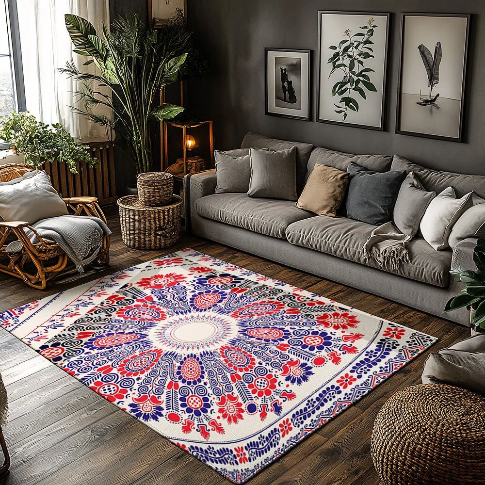 

Богемный ковер в персидском стиле, нескользящий напольный коврик, винтажный ковер, этнический дизайн, домашний декор, моющийся домашний ковер, современная жизнь