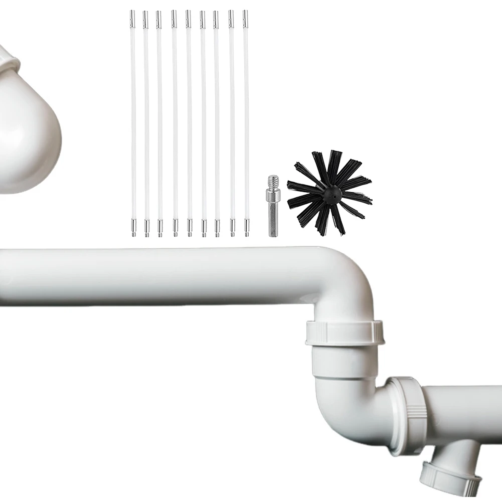 

Chimney Brush Set with Long Handle Rods Air Duct Cleaning Tool Flexible Rotary Chimney Brush Fireplace Inner Wall Cleaning Tools
