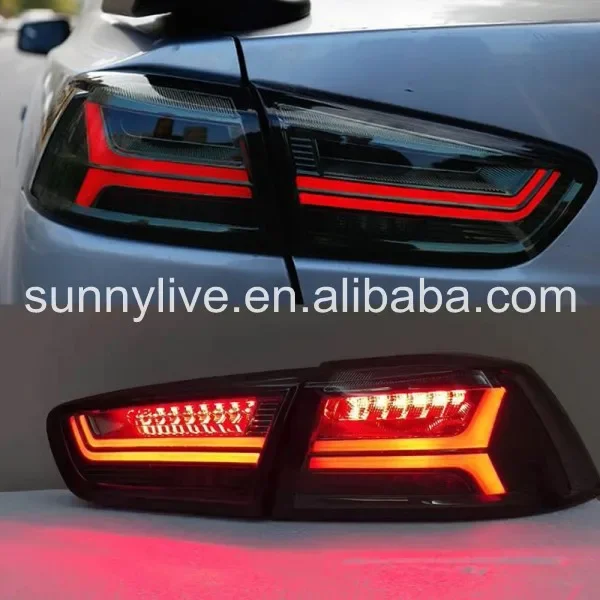 

AIROW Smoke Black 2008 -2013 Lancer Exceed LED Tail Lamp for Mitsubishi Moving LED Turning Light YZ